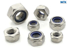 Tuercas hexagonales de acero al carbono con inserto de nailon para bloqueo