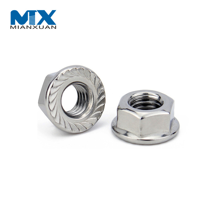 El acero de carbono M6 M8 de las nueces DIN6923 del reborde del hex. plateado cinc dentó