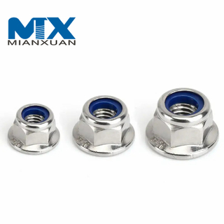 Tuerca de seguridad de nailon con brida hexagonal