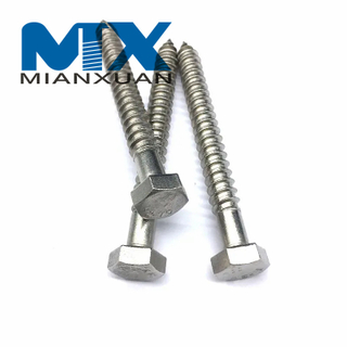 Tornillos para madera con tornillo de cabeza hexagonal de acero inoxidable