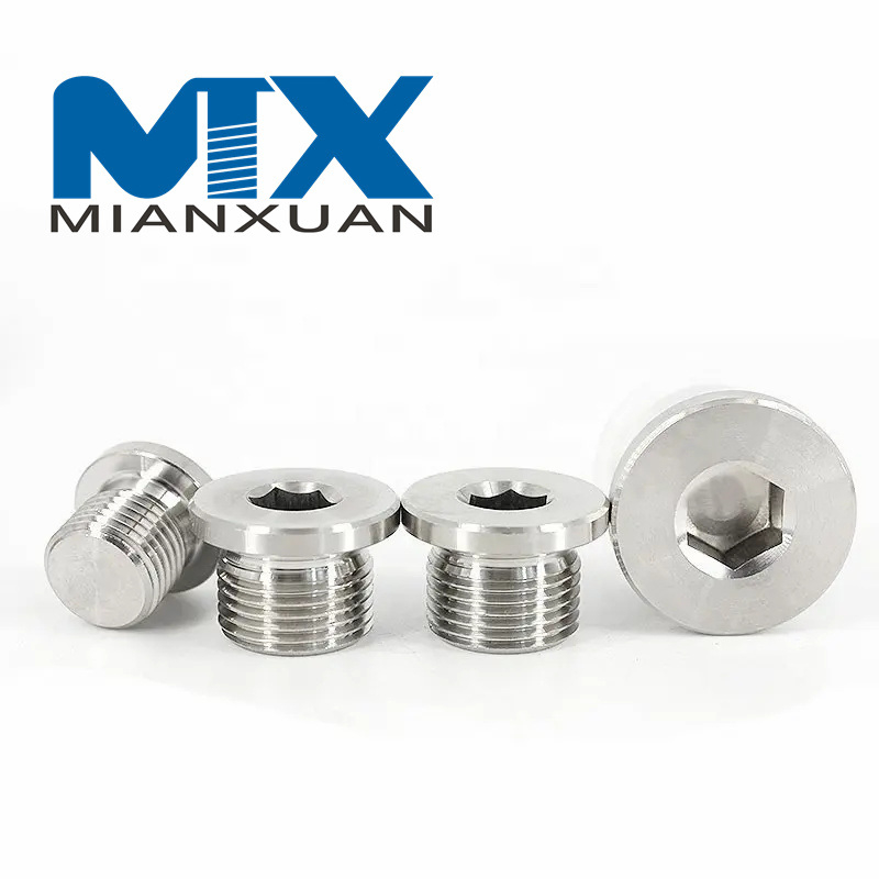 Tapón de acero inoxidable con tapón de sellado hexagonal con anillo ED