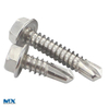 Tornillos perforadores de cabeza hexagonal con rosca roscadora con collar