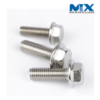 Perno de cabeza hexagonal DIN6921 de acero inoxidable con moleteado sin moleteado
