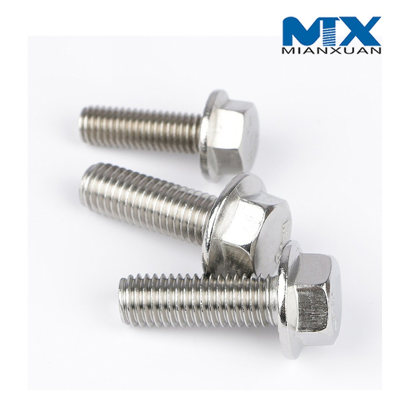 Perno de cabeza hexagonal DIN6921 de acero inoxidable con moleteado sin moleteado