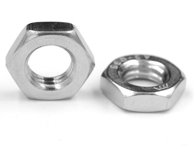 Tuercas delgadas hexagonales de acero inoxidable estándar DIN
