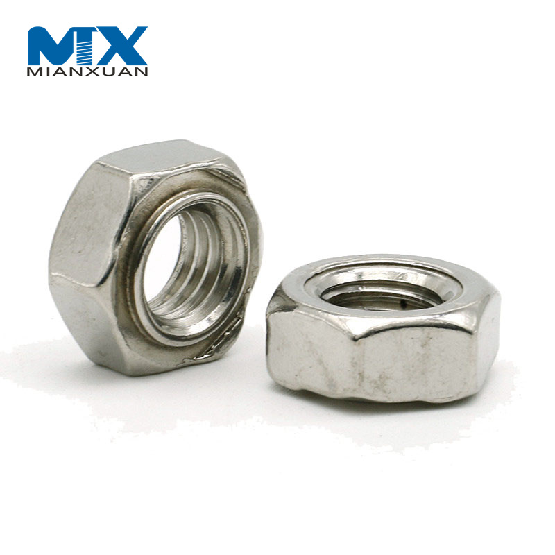 Tuerca hexagonal de soldadura hexagonal DIN929 Fábrica plana de acero al carbono Máquina formadora de alta velocidad de buena calidad Tuerca de tornillo de soldadura por puntos hexagonal de acero inoxidable