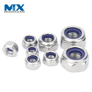 Original Acero inoxidable Ss 304 316 A2 A4 tuerca hexagonal de inserción de nailon grueso DIN982 M8
