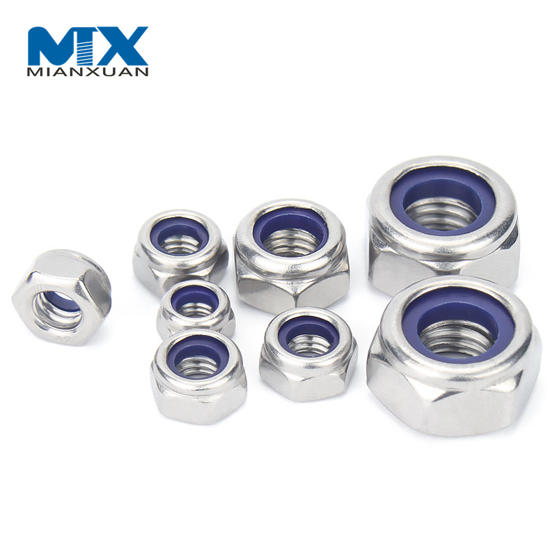 Original Acero inoxidable Ss 304 316 A2 A4 tuerca hexagonal de inserción de nailon grueso DIN982 M8