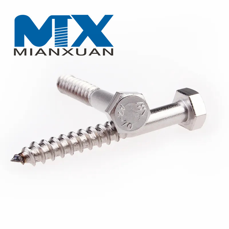 Tornillo tirafondo de cabeza cuadrada con cabeza hexagonal DIN571