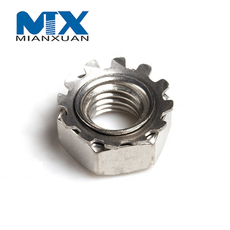Tuerca Kep Tuerca K Cabeza hexagonal Acero inoxidable Fabricante estándar A2 A4 18-8