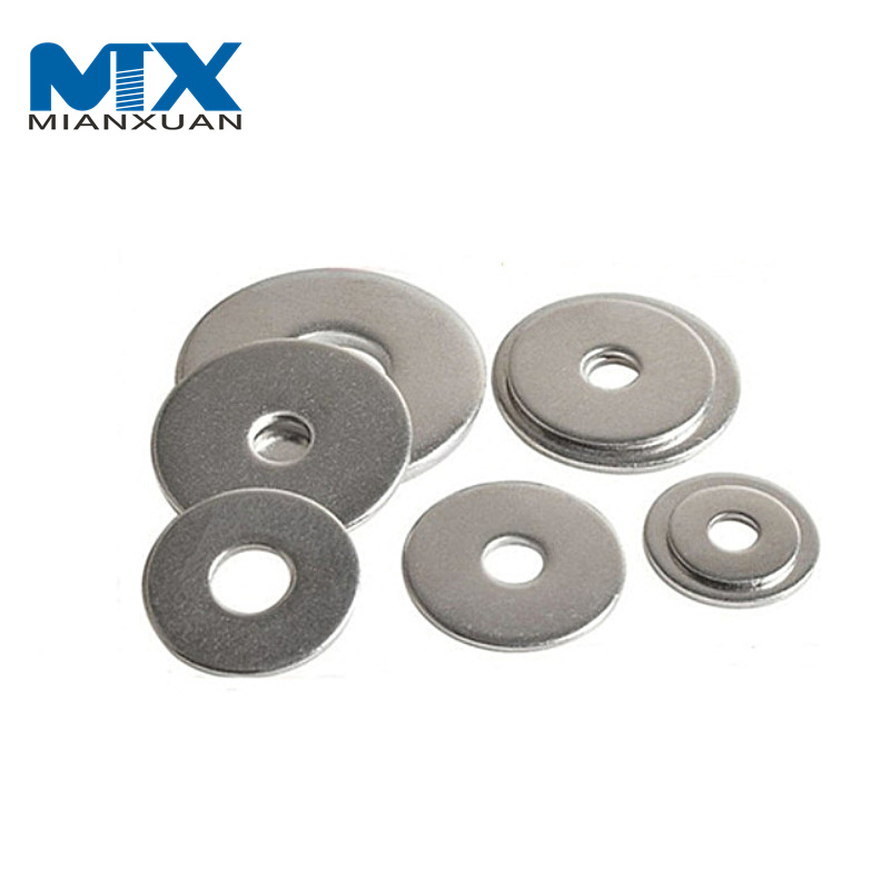 Arandelas planas finas DIN125A de acero al carbono M6 M8 M20 DIN9021 Arandela plana de cobre galvanizado de acero inoxidable de latón y nailon