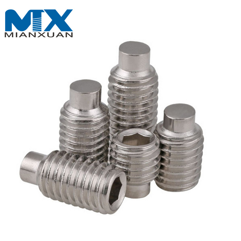 Tornillos de fijación de zócalo hexagonal negro de grado 8,8 con punta de perro DIN915