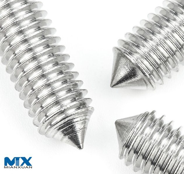 Tornillos de fijación de cabeza hexagonal con punta cónica