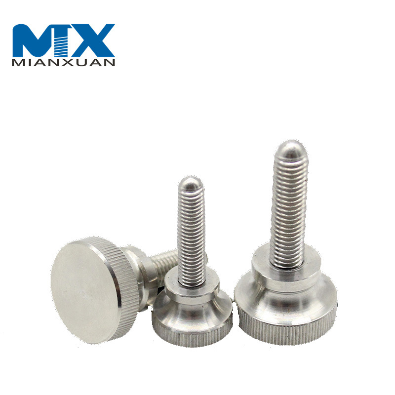 Tornillos de pulgar de aluminio moleteados con cabeza de estrella de tornillo de ping-pong plano DIN464