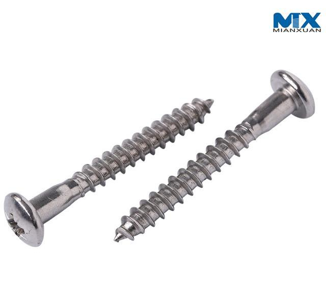 Tornillos para madera de cabeza redonda empotrados en cruz