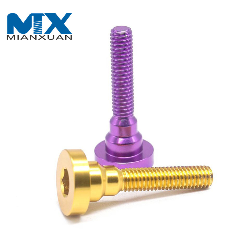 Tornillo escalonado de aluminio de precisión de mecanizado CNC, tornillo escalonado de aluminio para bicicleta