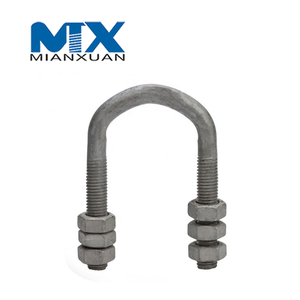 Acero al carbono 4,8 8,8 10,9 12,9 Sujetador de perno en U de acero dulce con arandela de tuerca hexagonal DIN3570 M12 M14 M16 M20 HDG Galvanizado en caliente