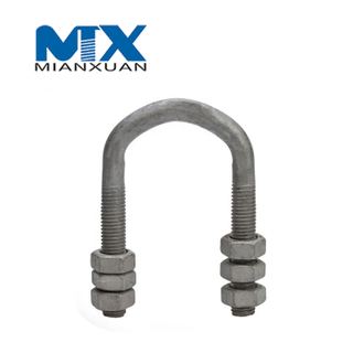 Acero al carbono 4,8 8,8 10,9 12,9 Sujetador de perno en U de acero dulce con arandela de tuerca hexagonal DIN3570 M12 M14 M16 M20 HDG Galvanizado en caliente