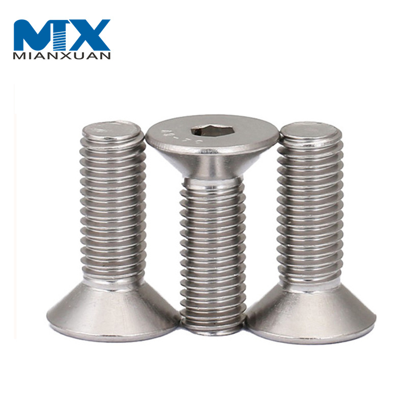 Tornillos de cabeza avellanada hexagonal de acero inoxidable 304 de gran cantidad M8 DIN7991