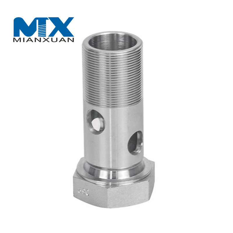 Perno banjo hueco hexagonal de acero al carbono con orificio, accesorios de manguera hidráulica métrica