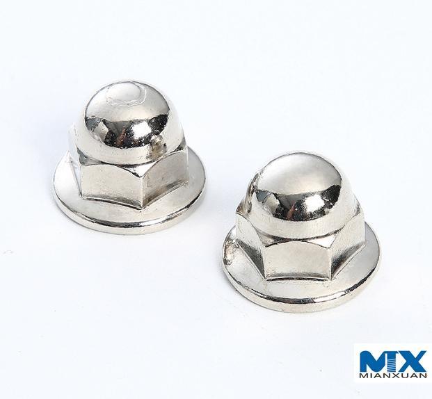 Tuercas con brida hexagonal de acero inoxidable con cabeza domo soldada