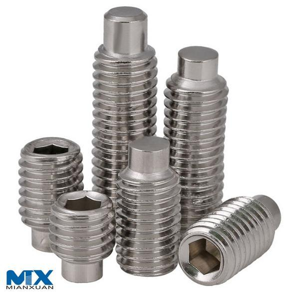 Tornillos de fijación hexagonales de acero inoxidable con punta de perro