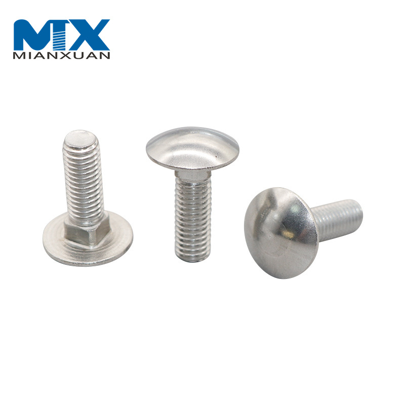 NF E 27-3 Pernos de cuello cuadrado con cabeza de copa Pernos de carro con cabeza de seta Sujetador 304 316 Acero inoxidable Óxido negro de carbono galvanizado