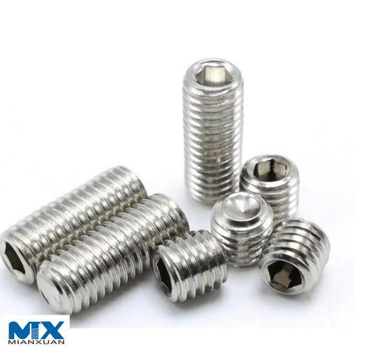 Tornillos de fijación hexagonales de acero inoxidable con punta de copa
