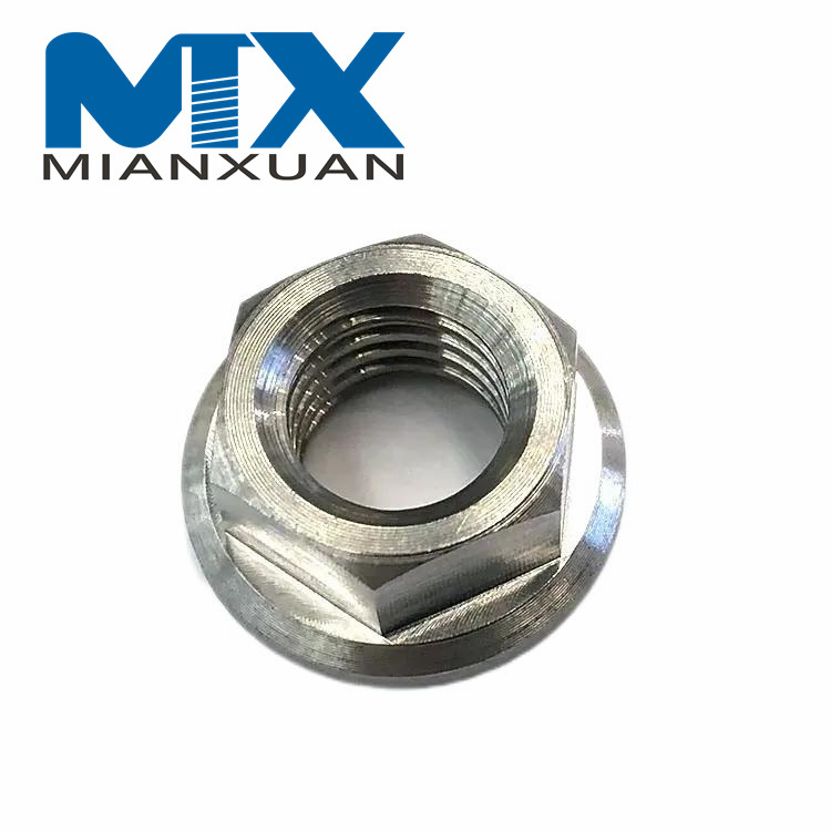 Tuercas con reborde hexagonal de aleación de titanio Gr5 de alta resistencia de 12 puntos para motocicleta