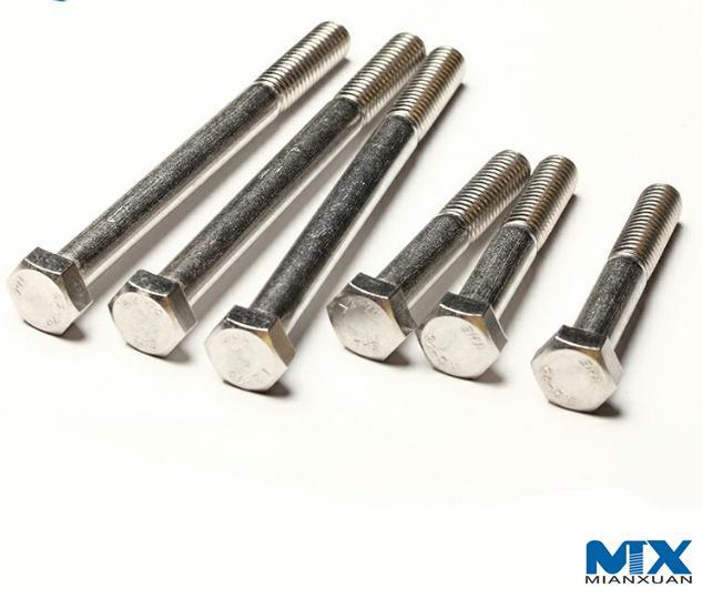 Pernos hexagonales de acero inoxidable con rosca parcial