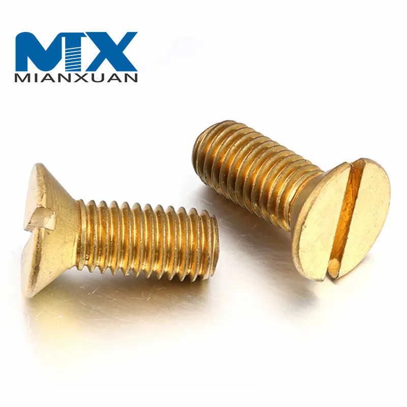 Venta al por mayor de todos los tamaños de tornillo de máquina de cabeza avellanada ranurada de acero DIN963