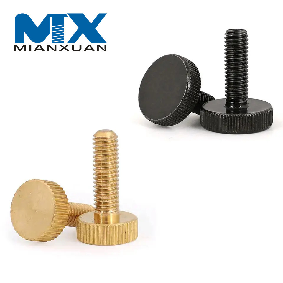 Tornillo moleteado de cabeza plana