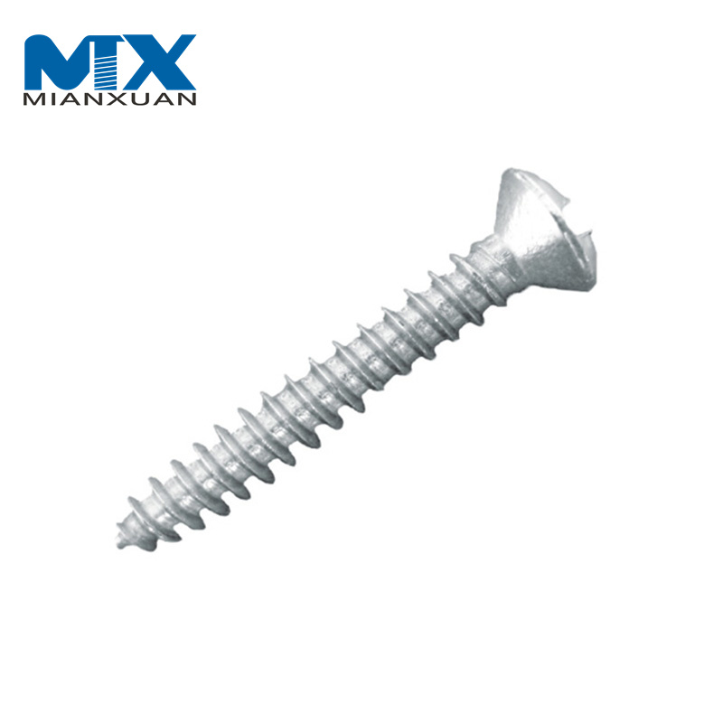 Hardware sujetadores Metal acero ranurado ovalado cabeza avellanada tornillos autorroscantes para madera DIN7973