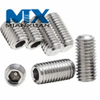 Tornillos de fijación hexagonales de rosca completa con punta plana