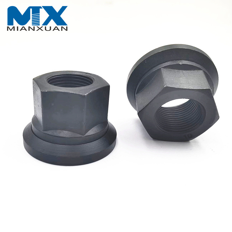 Tuercas de cubo de rueda DIN 74361 Tuercas esféricas con orejeta de bloqueo hexagonal con brida