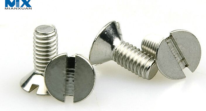 Tornillos huecos ranurados de cabeza avellanada