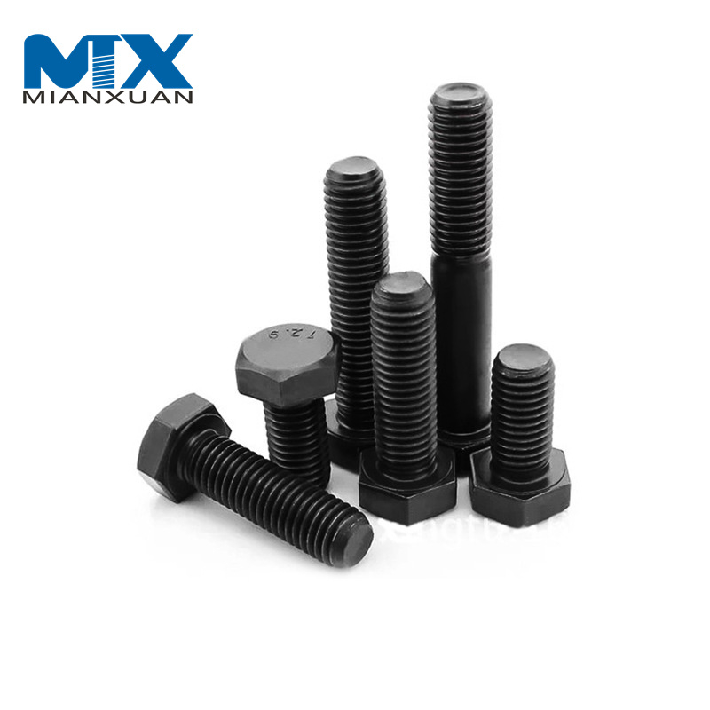 Grado 8,8 10,9 12,9 Pernos de cabeza hexagonal de óxido negro de alta resistencia Perno DIN 931 DIN 933