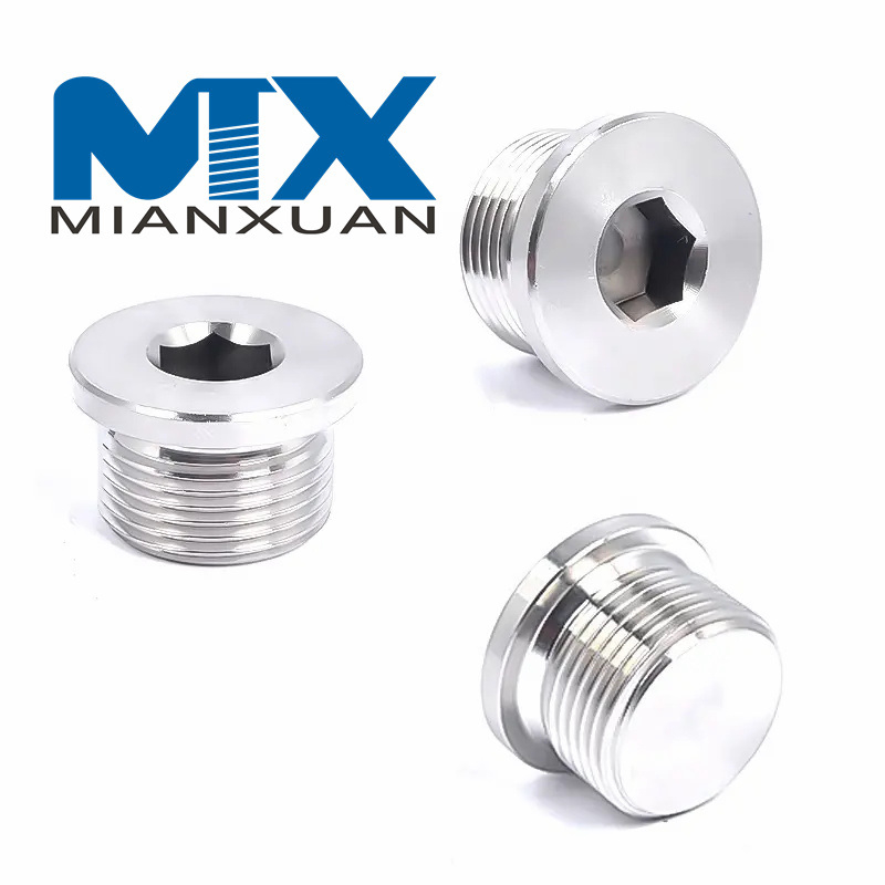 Tapón de acero inoxidable con tapón de sellado hexagonal con anillo ED