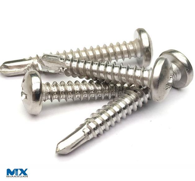 Tornillos perforadores de cabeza redonda cruzada o tornillo roscador