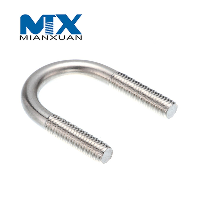 Sujetador de perno en U de acero inoxidable con tuerca con reborde hexagonal DIN3570