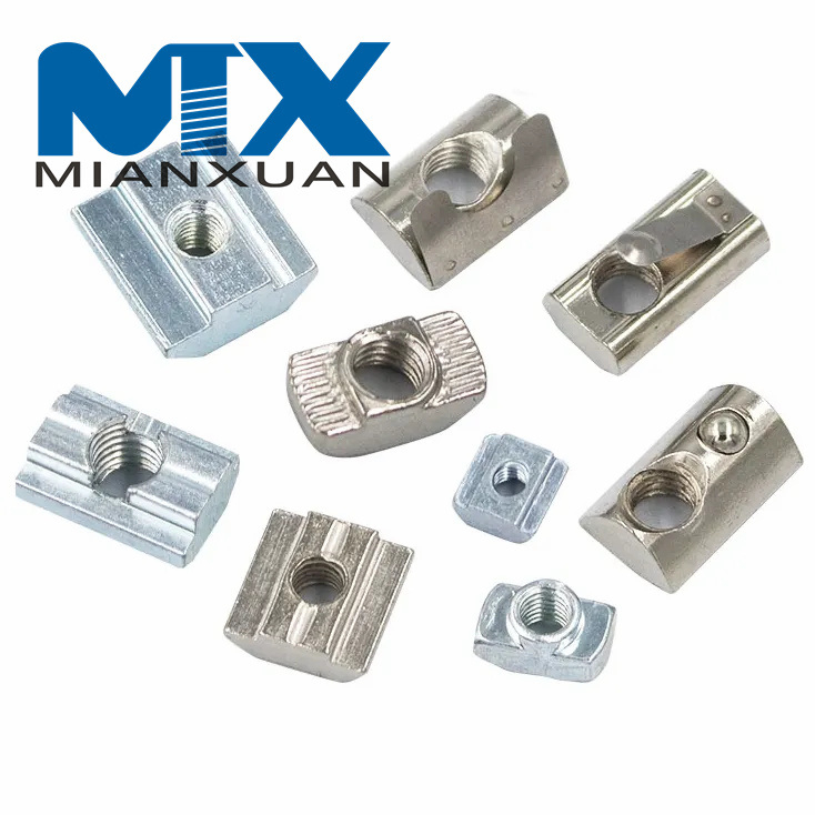 Tuerca percutor de perfil de acero inoxidable de aluminio 1/4-20 T