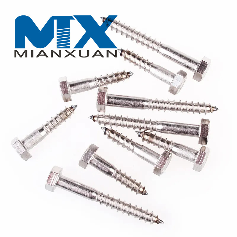 Tornillo tirafondo de cabeza cuadrada con cabeza hexagonal DIN571