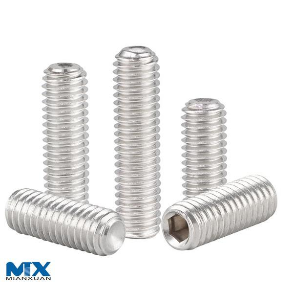 Tornillos de fijación hexagonales de acero inoxidable con punta plana
