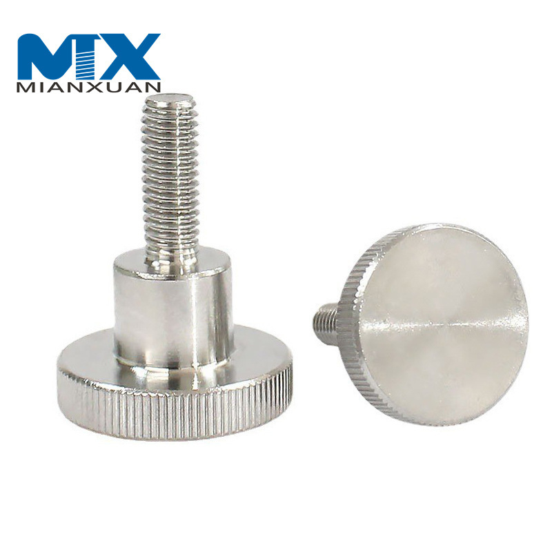 Tornillos de pulgar de aluminio moleteados con cabeza de estrella de tornillo de ping-pong plano DIN464