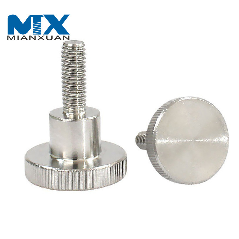 Tornillos de pulgar de aluminio moleteados con cabeza de estrella de tornillo de ping-pong plano DIN464