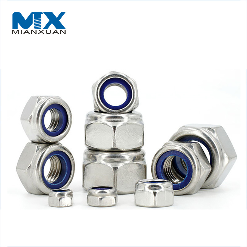 DIN985 Métrico Unc Acero al carbono Acero inoxidable Zincado Tuerca de bloqueo de nailon DIN985