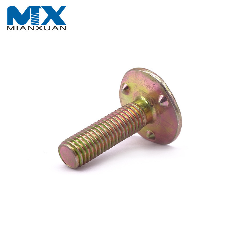 DIN15237 Tornillo de correa de cubo de elevador con colmillos de cabeza avellanada plana de 2 dientes lisos