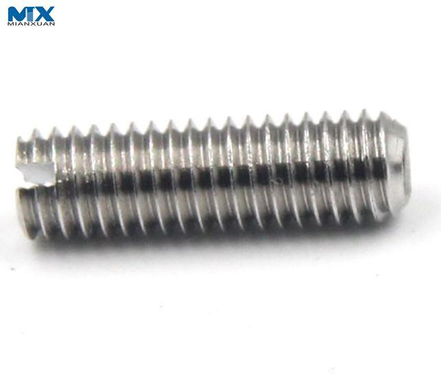 Tornillos de fijación ranurados con punta de copa