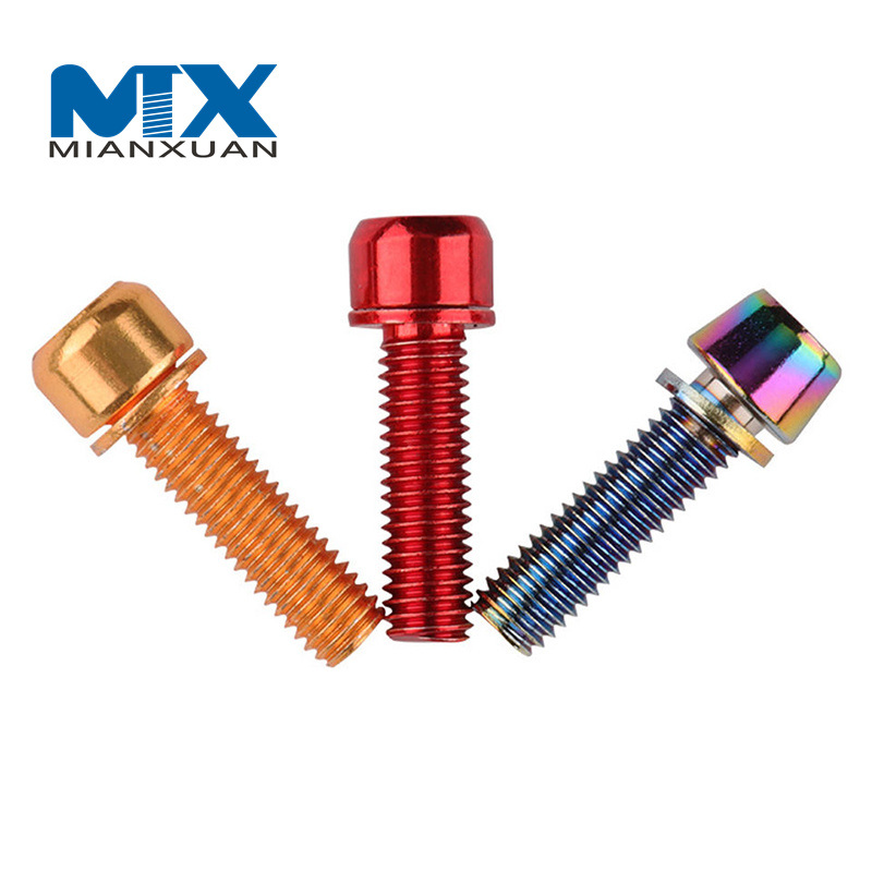 Perno de vástago, soporte de montaje en pluma para bicicleta BMX de acero inoxidable y titanio de color