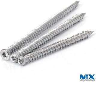 Tornillos de hormigón Torx de cabeza avellanada plana con nervaduras